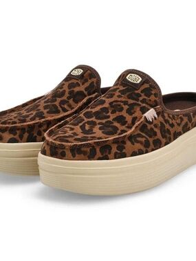 Hey Dude Leopard Print Austin Lift Slip-On Platform Shoes
